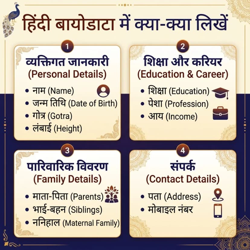 Biodata Format in Hindi (हिंदी विवाह बायोडाटा)