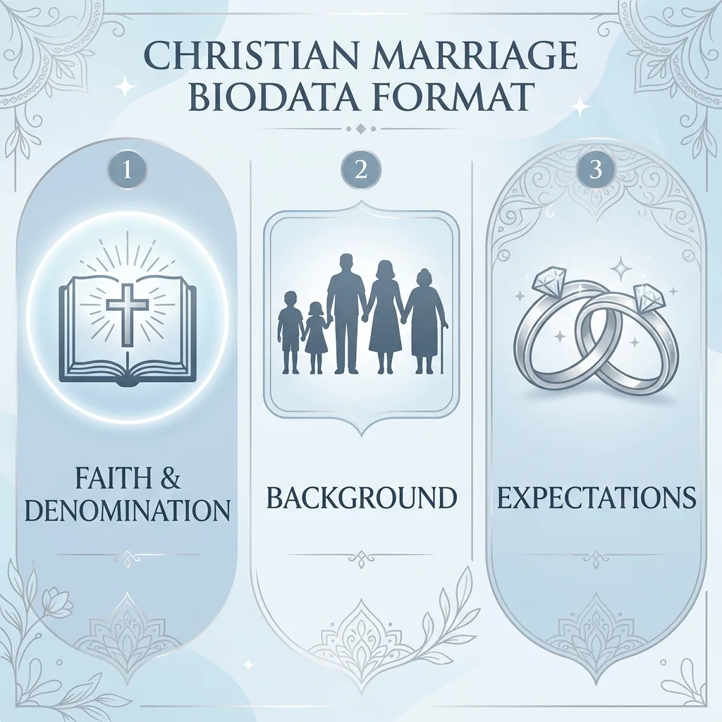 Christian Marriage Biodata Format Infographic: Faith, Background, Expectations