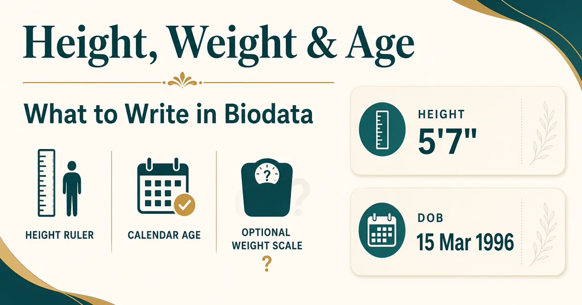 Height, weight and age in marriage biodata — formats and honesty tips