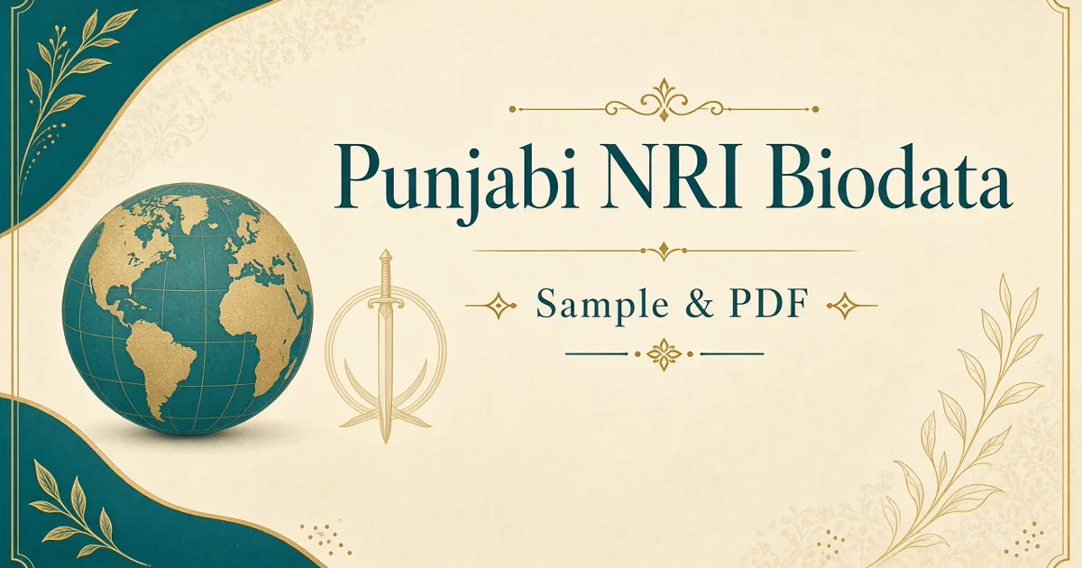 Punjabi marriage biodata infographic for NRI profiles