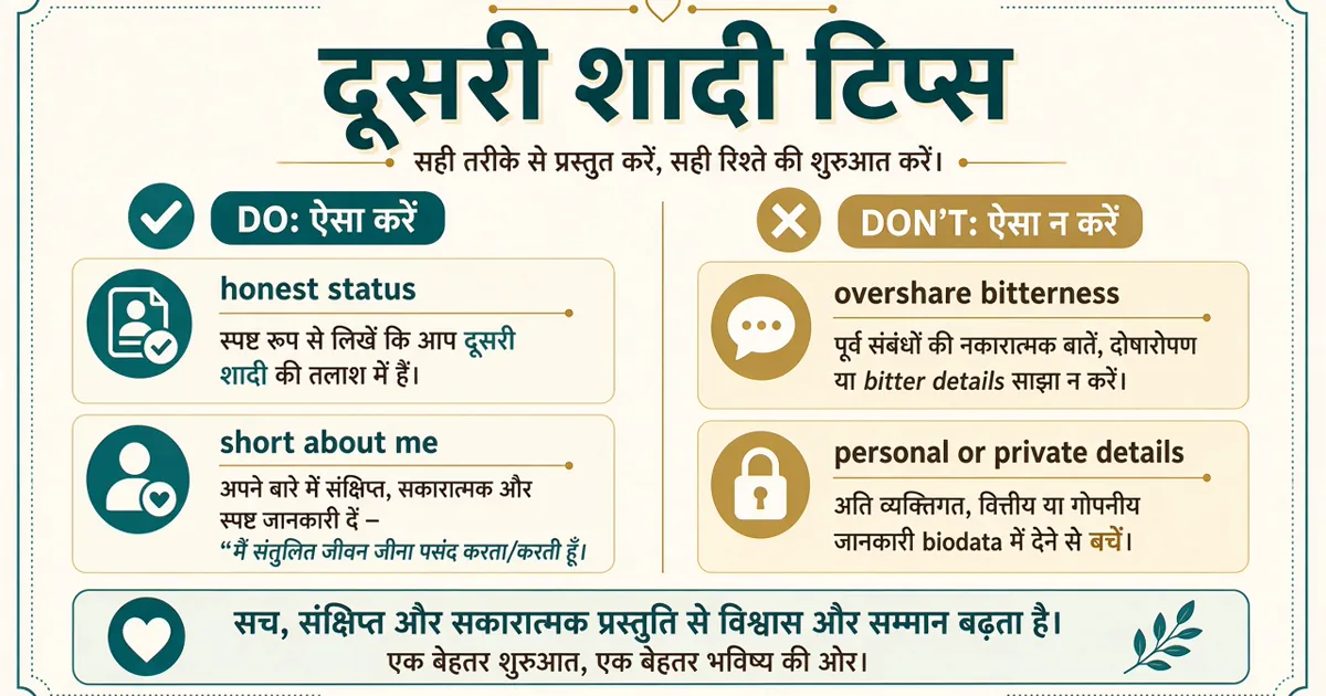 Second marriage biodata sample layout Hindi