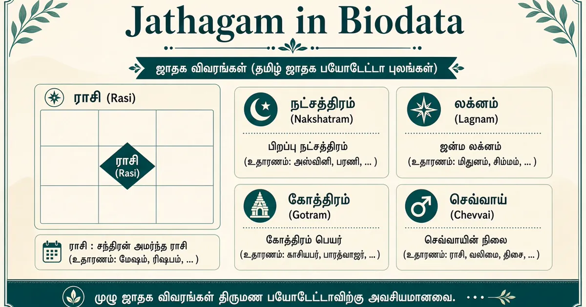 Boy Tamil thirumanam biodata with jathagam fields